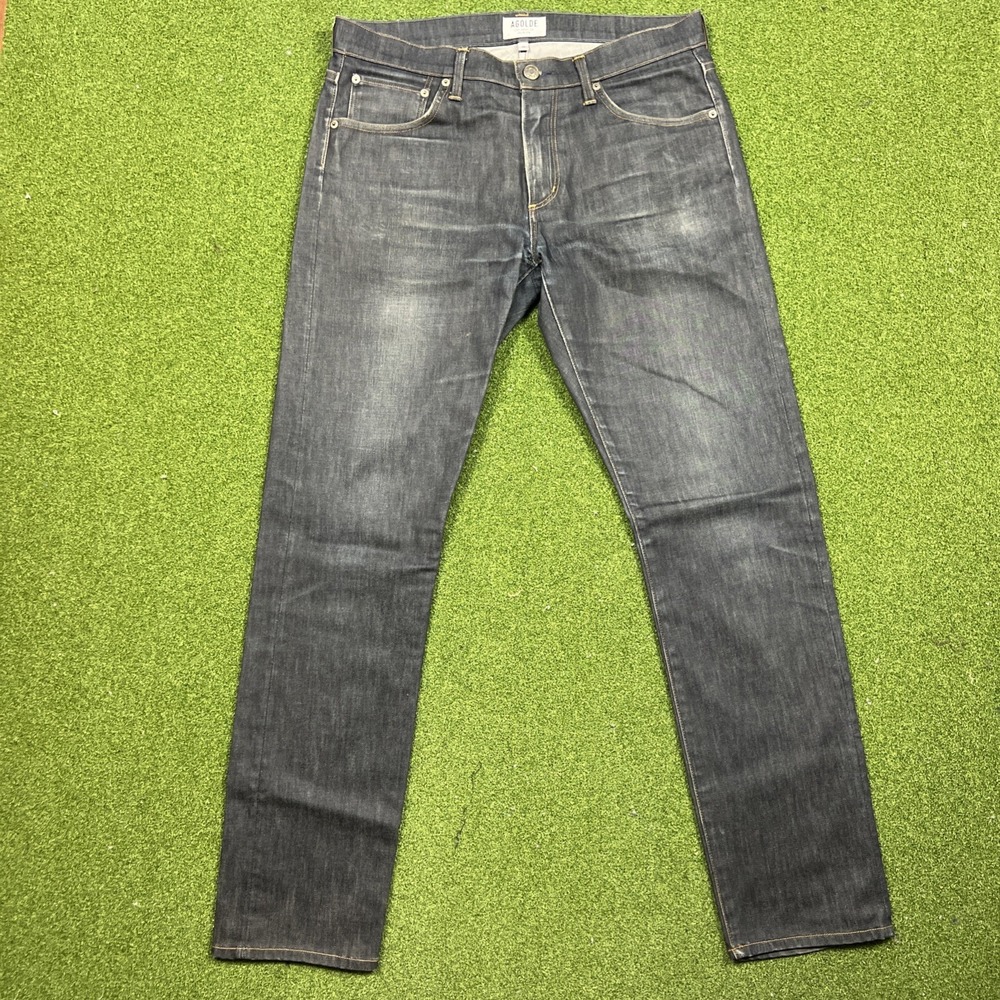 AGOLDE Men's Dark Wash Los Angeles Premium Repaired Jeans Sz 33 40264 A615-724